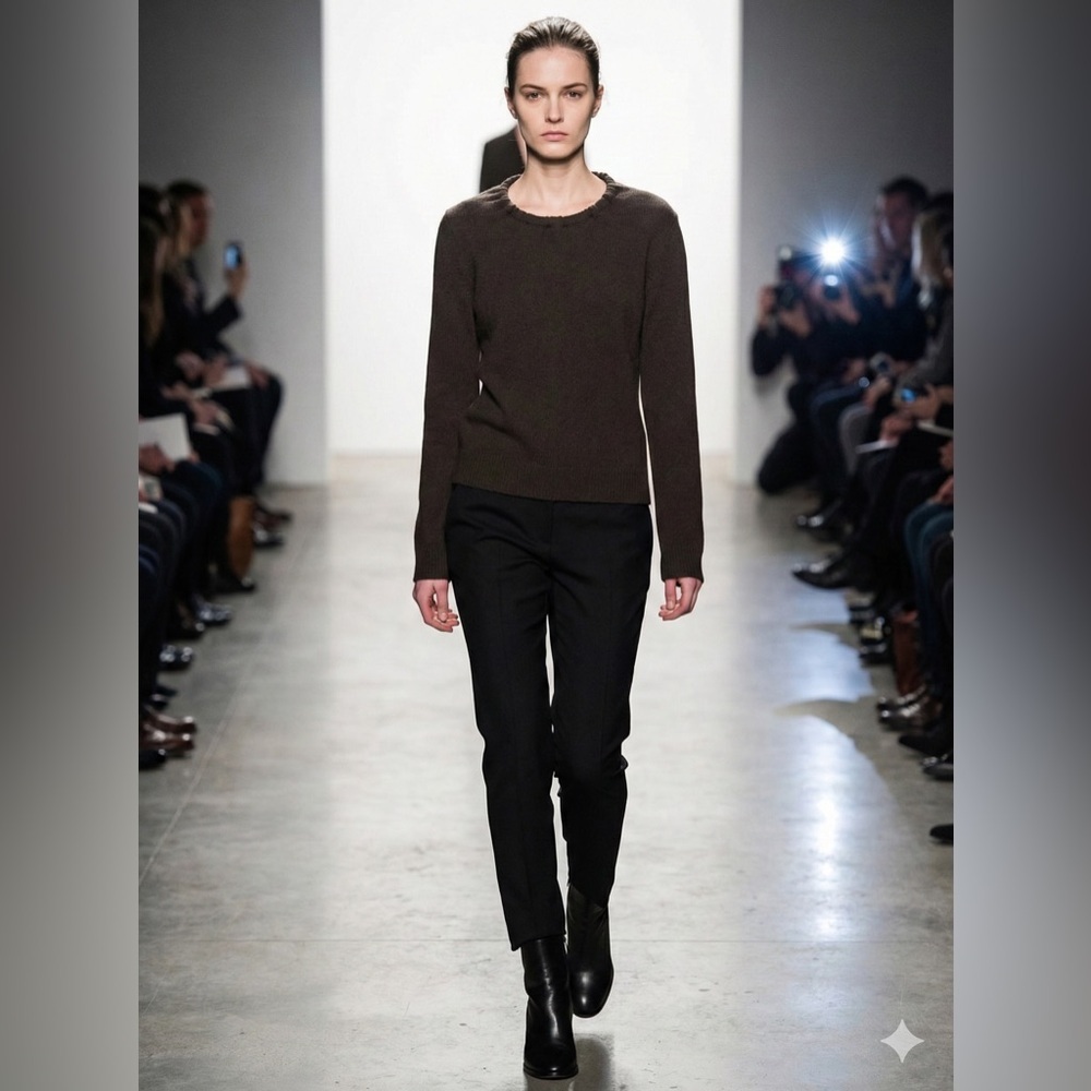 ANN DEMEULEMEESTER Dark green Brown Knit long sleeve Top
